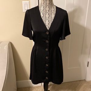 Lulus black dress, button down, short sleeve, size small